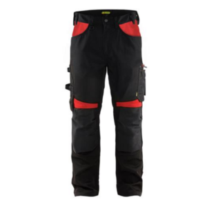 Link Brandpreventie Werkbroek zonder spijkerzakken zwart/rood