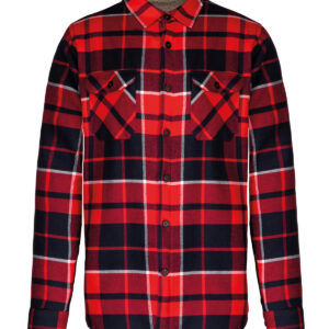 Sherpa-lined checked shirt jacket