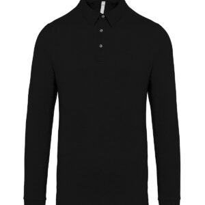 Jersey knit long sleeve polo shirt