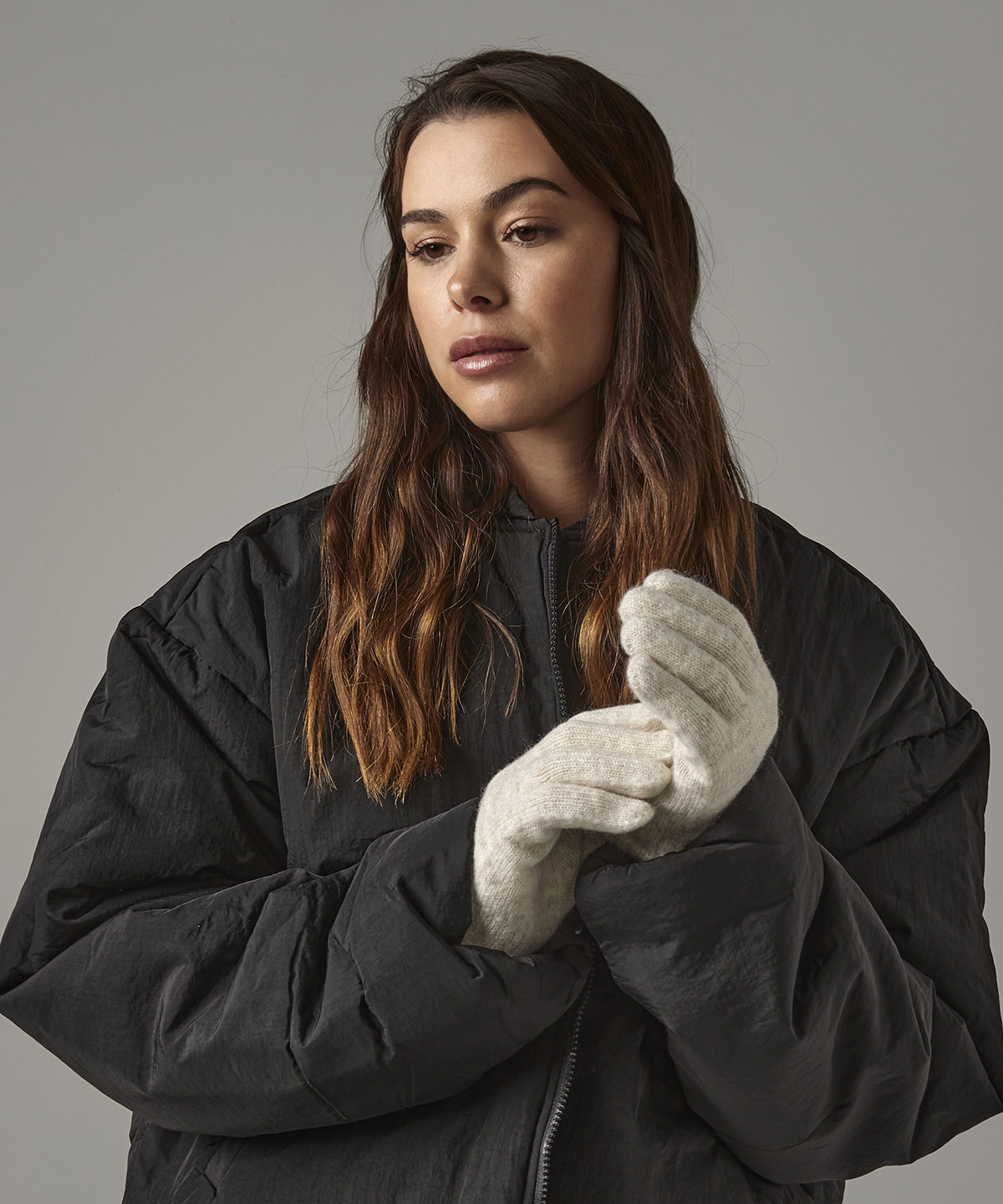 Cosy ribbed cuff gloves
