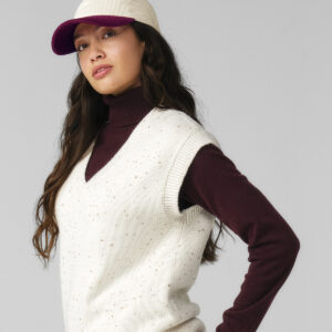 Contrast peak corduroy cap