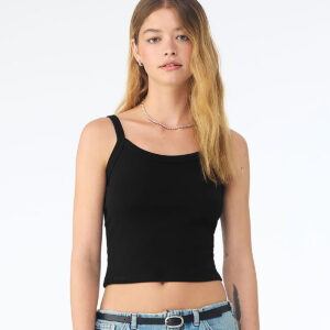 Women's micro rib spaghetti strap tank