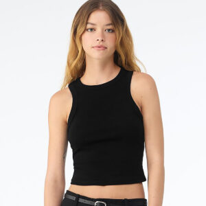 Women's micro rib racer tank