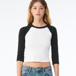Women's micro rib 3/4 raglan baby t-shirt