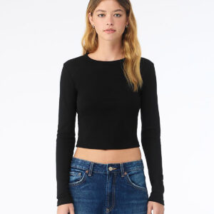 Women's micro rib long sleeve baby t-shirt