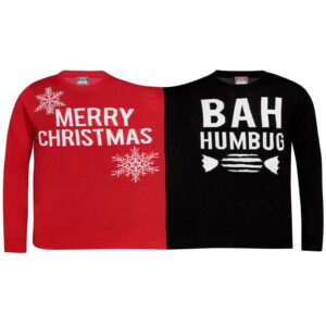 Adults double Merry Christmas/Bah Humbug Christmas jumper