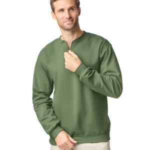Softstyle™ midweight adult fleece 1/4 zip sweatshirt