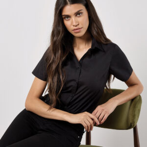Women's poplin shirt short-sleeved (tailored fit)