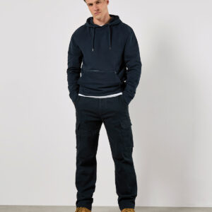 Regular fit piqué  hoodie with zipped pocket