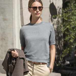 Women’s Brighton short sleeve tee – elegant knitted tee