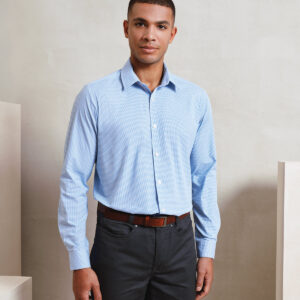 Microcheck (Gingham) long sleeve cotton shirt