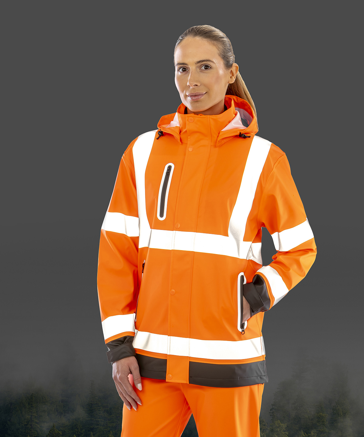 Heavy-duty prism PU safe and dry jacket with recycled backing