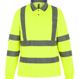 Hi-vis Pro contract long sleeve polo