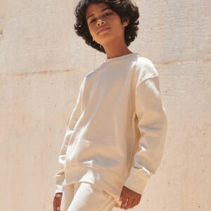 Kids sustainable fashion curved hem sweatshirt