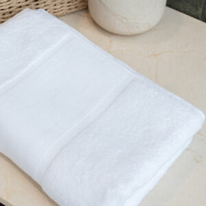 Organic bath towel with printable border