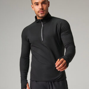 Long-sleeved ¼ zip top