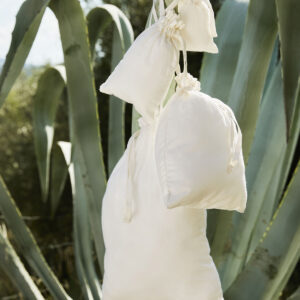 Organic cotton drawcord bag