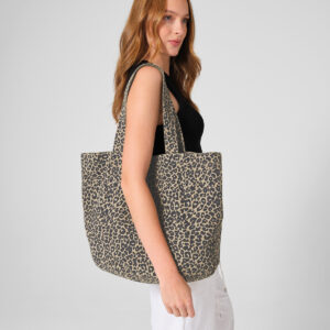 Leopardprint canvas shopper