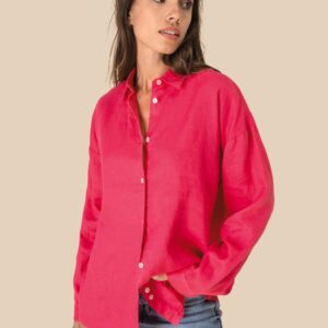 Spasso Oversized linnen damesoverhemd
