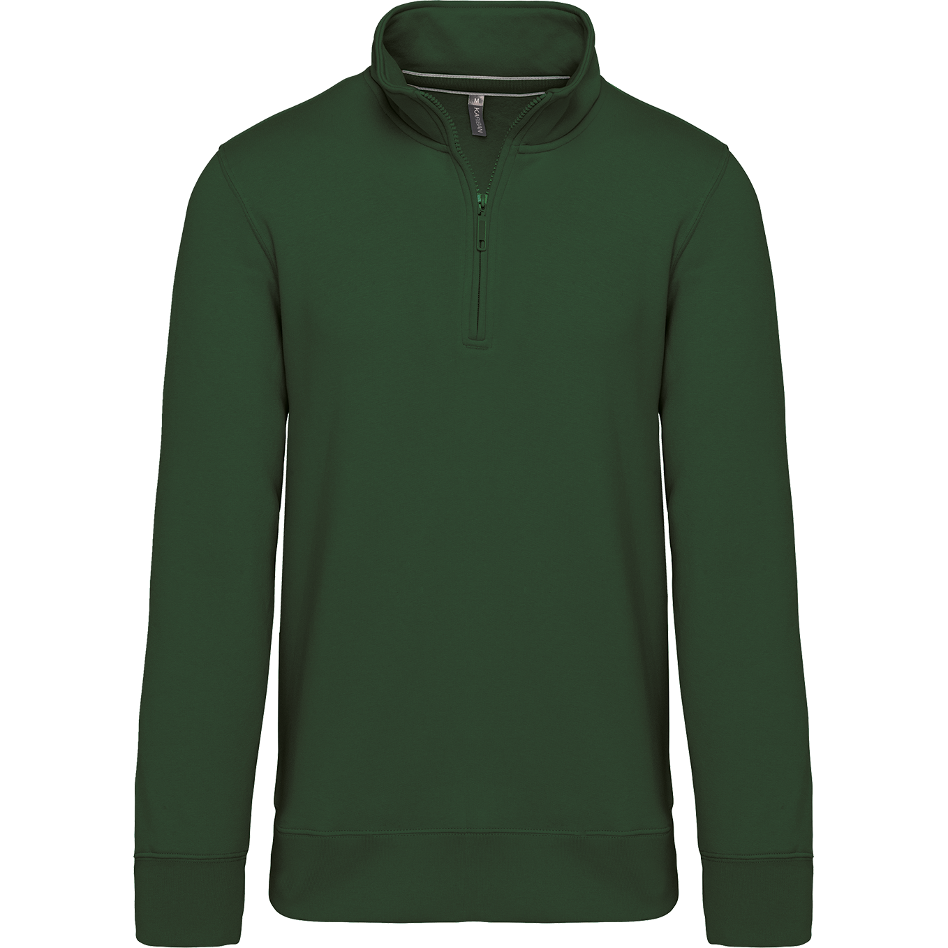 Kariban Sweater met ritskraag — Forest Green