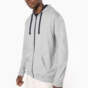 Kariban Herensweater met rits en capuchon in contrasterende kleur