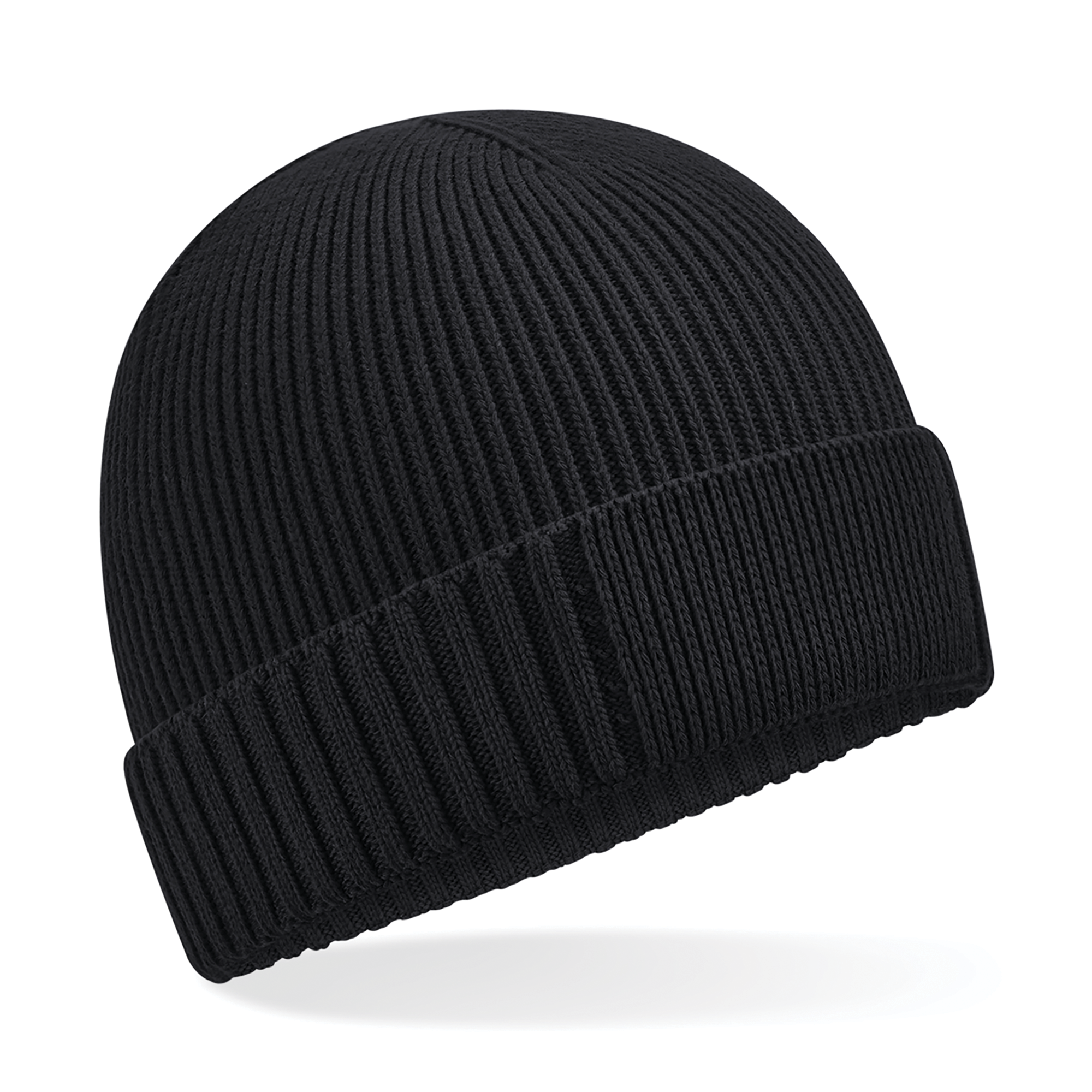 Beechfield® Biologisch katoenen muts met technische patch — Black