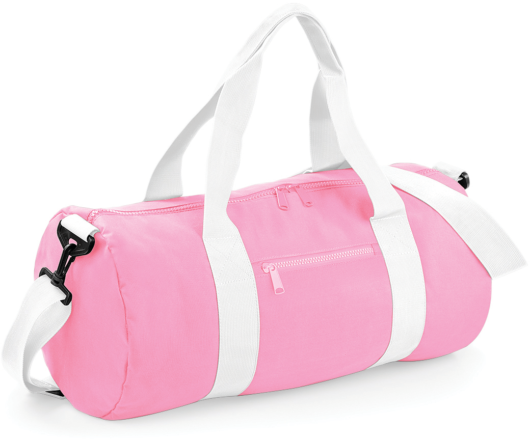 BagBase® Original Barrel Bag — Classic Pink / White