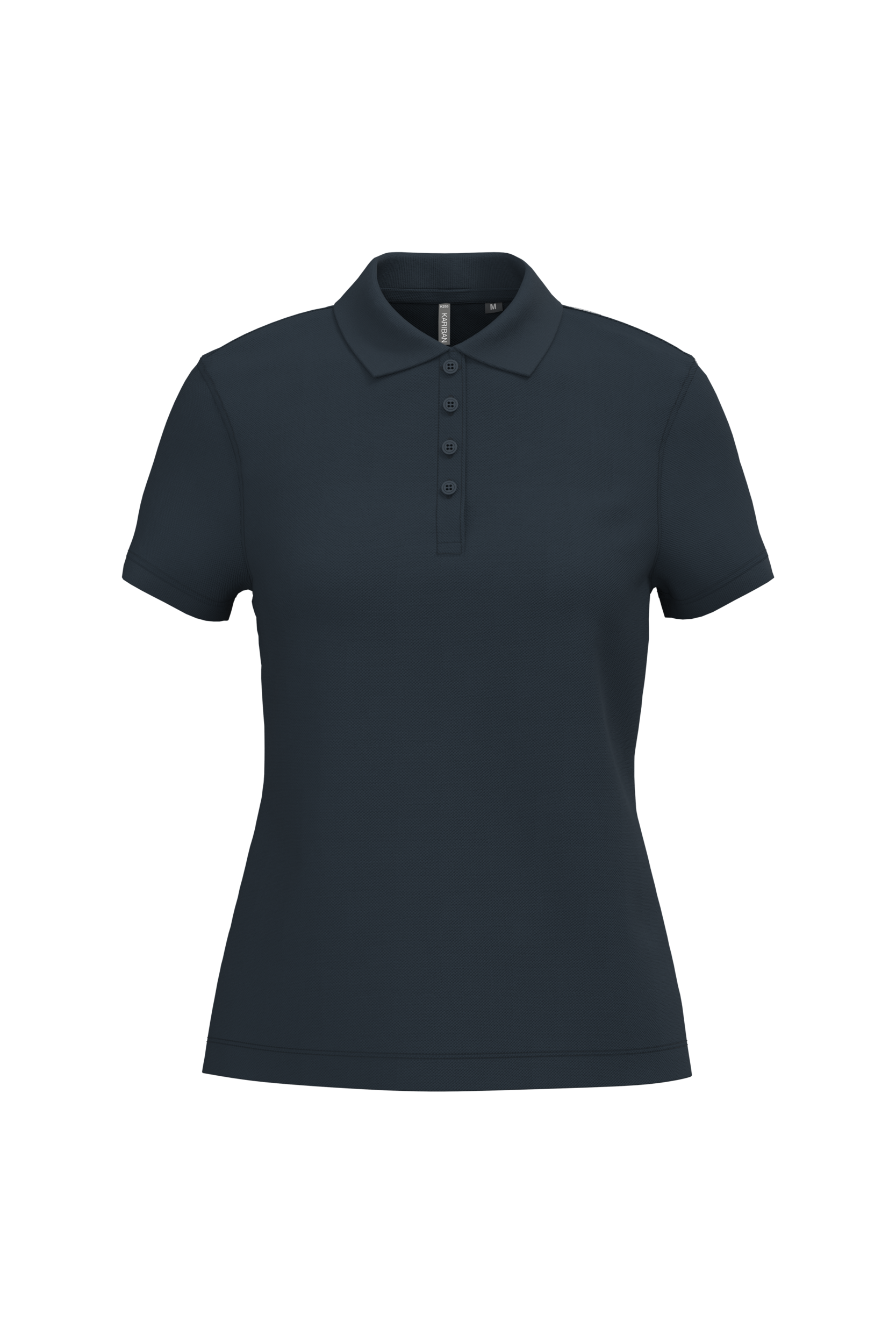 Kariban Piqué-damespolo korte mouwen — Navy