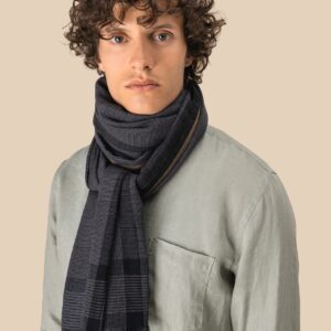Spasso Geruite uniseks tulbanddoek  — Grey Pixel Checks