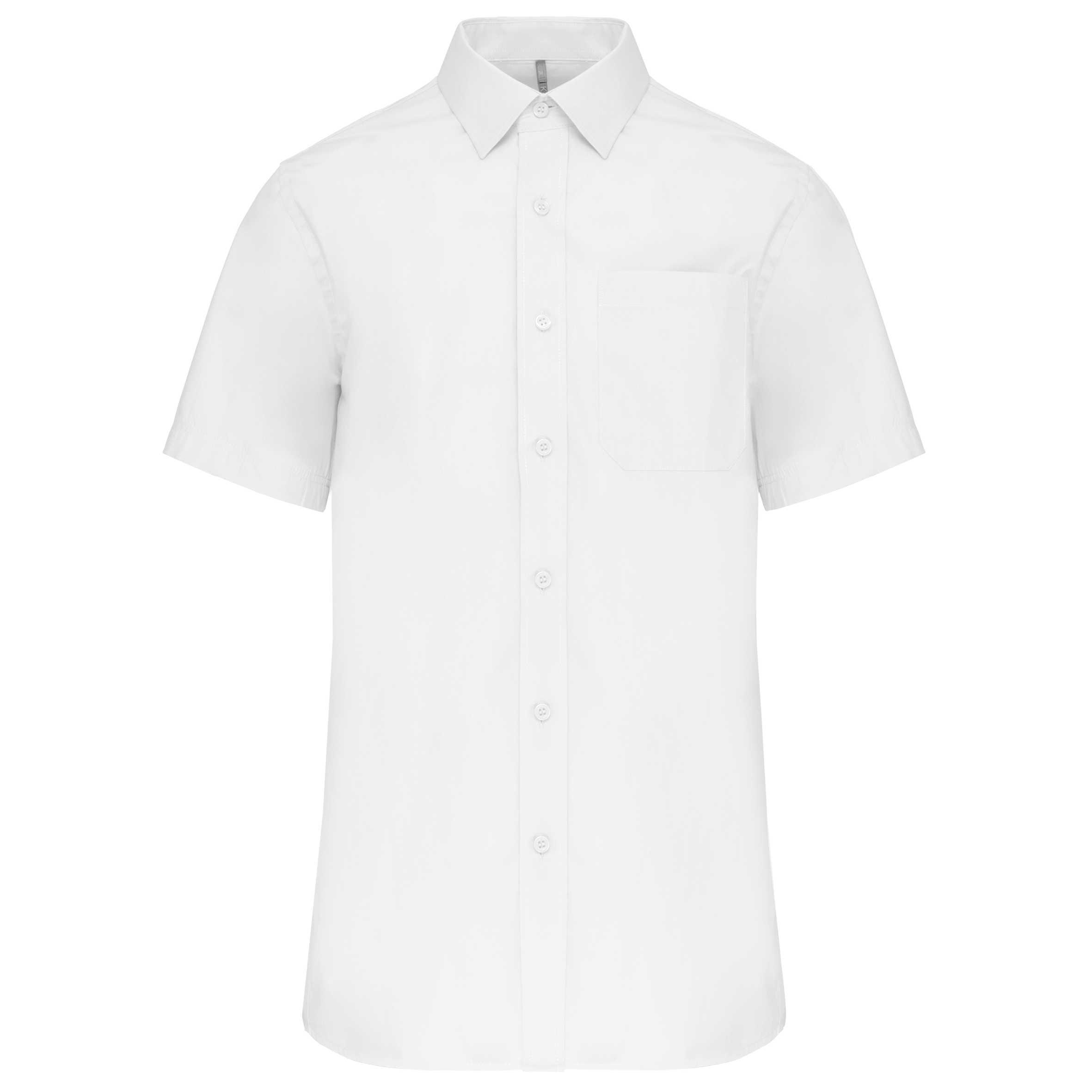 Kariban Heren poplin overhemd korte mouwen — White