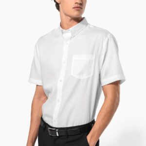 Kariban Heren non-iron micro sergé overhemd korte mouwen