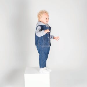 Larkwood Jeansjasje met capuchon voor kinderen