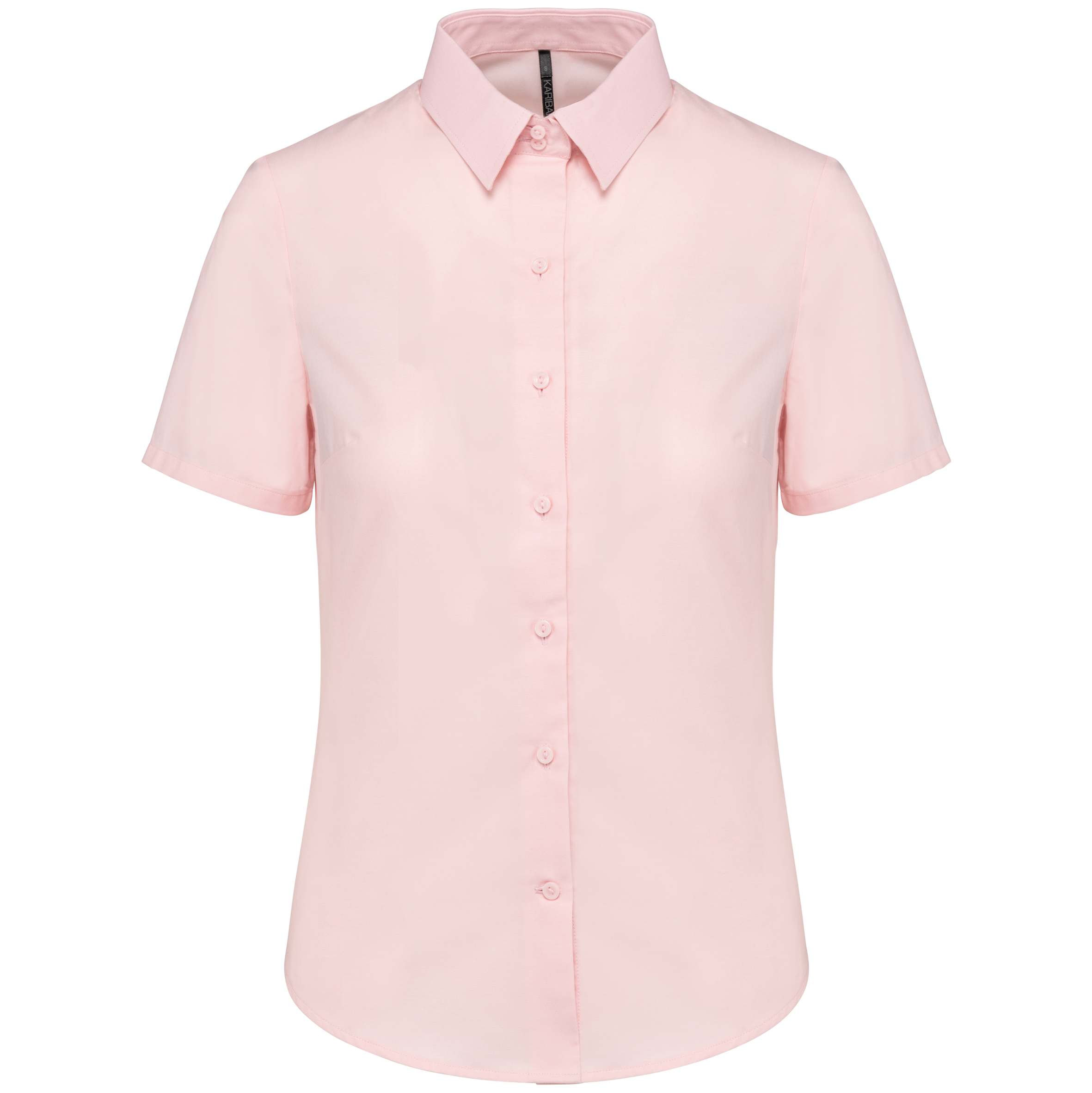Kariban Dames Oxford blouse korte mouwen — Oxford Pale Pink