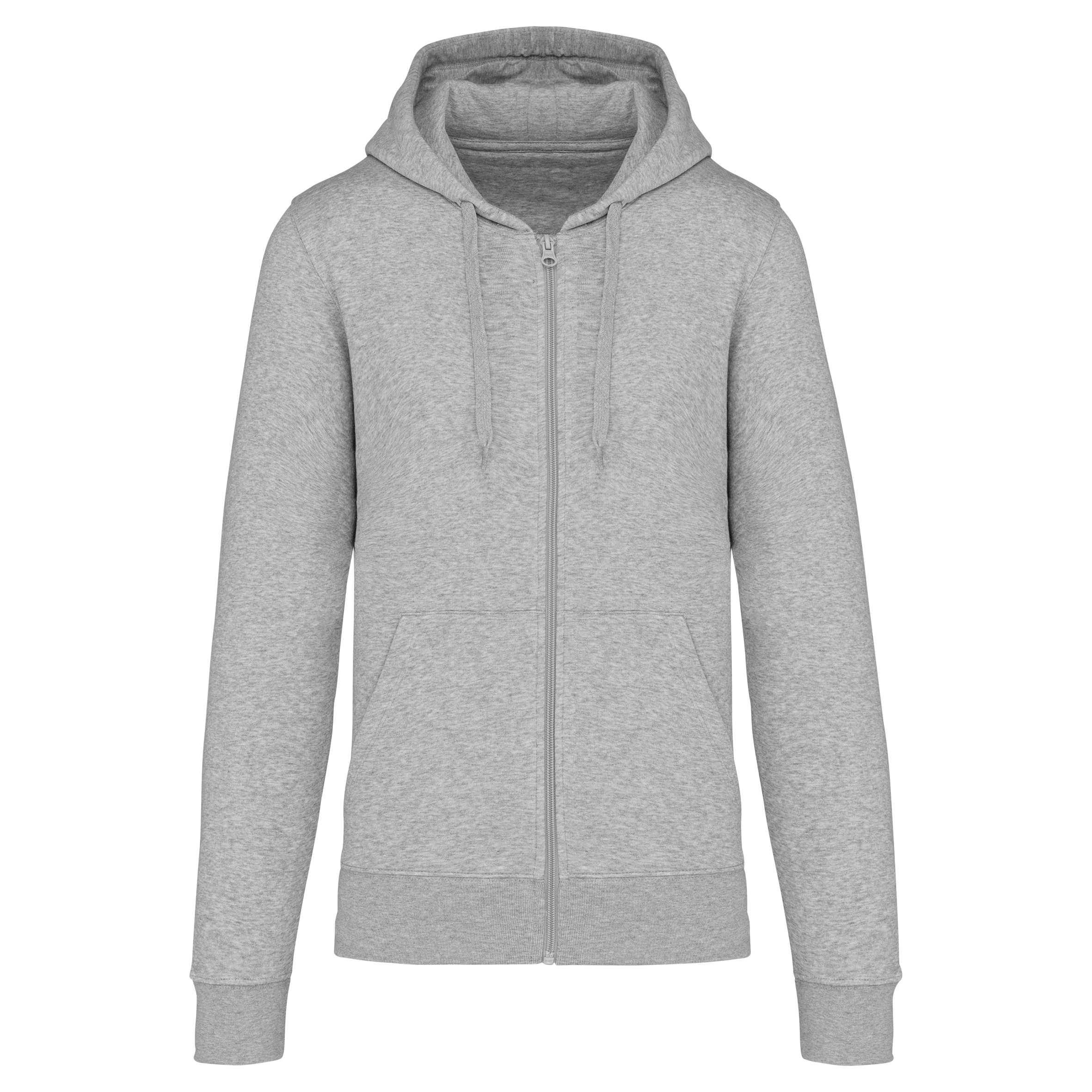 Kariban Ecologische herensweater met capuchon en ritssluiting — Oxford Grey