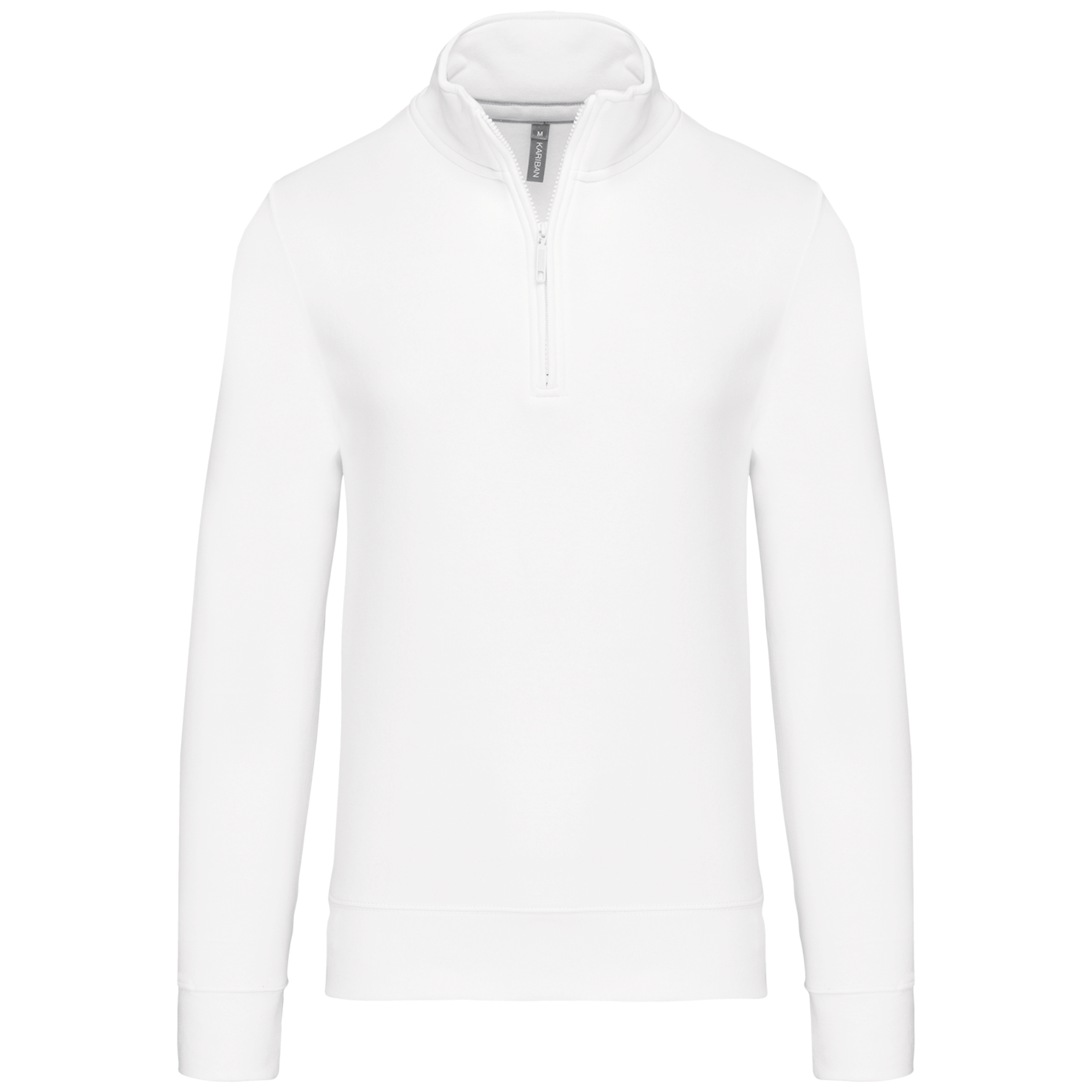 Kariban Sweater met ritskraag — White