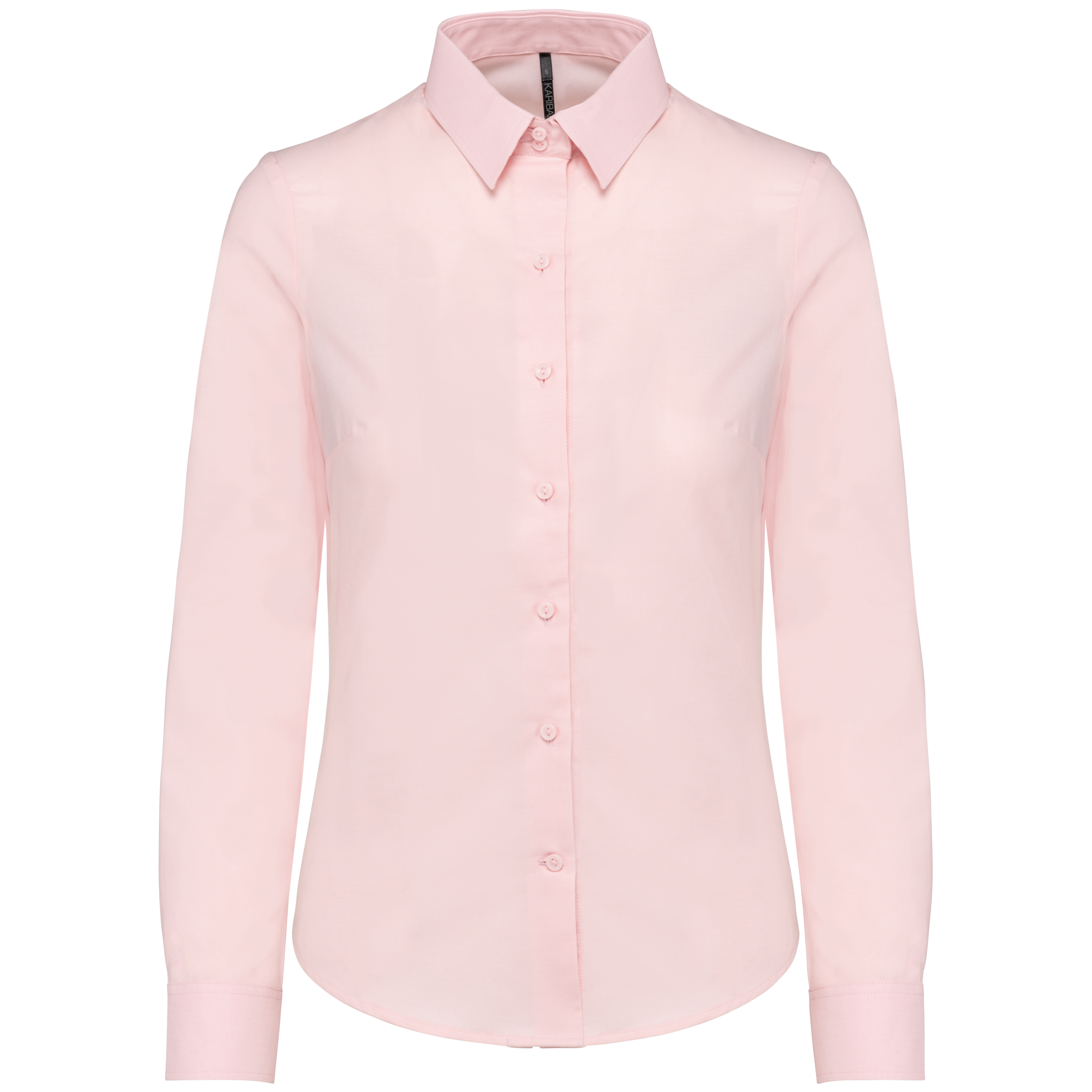 Kariban Dames Oxford blouse lange mouwen — Oxford Pale Pink