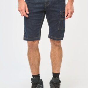 WK. Designed To Work Denim herenbermuda met meerdere zakken