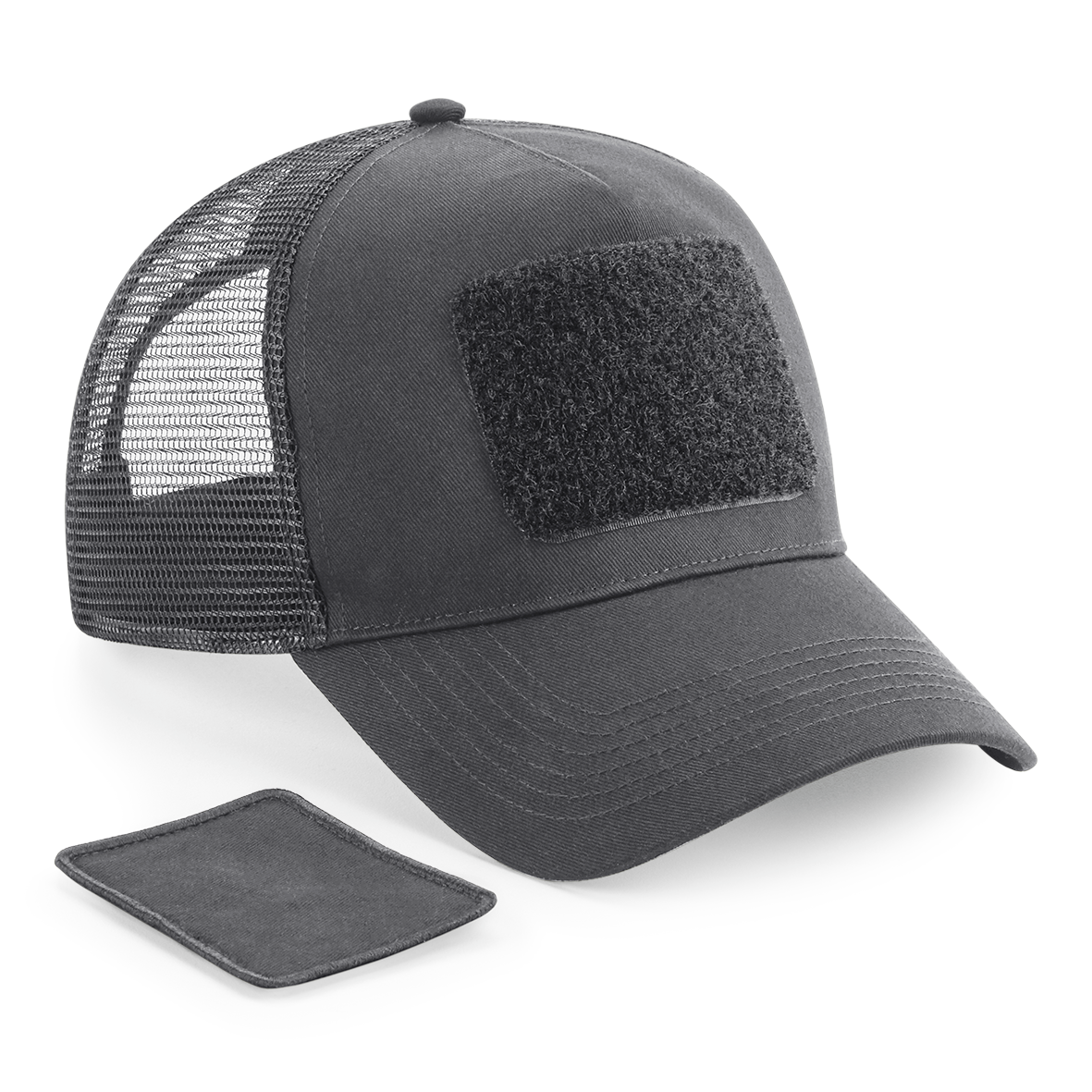 Beechfield® Meshpet, verstelbaar aan de achterkant met afneembare patch. — Graphite Grey