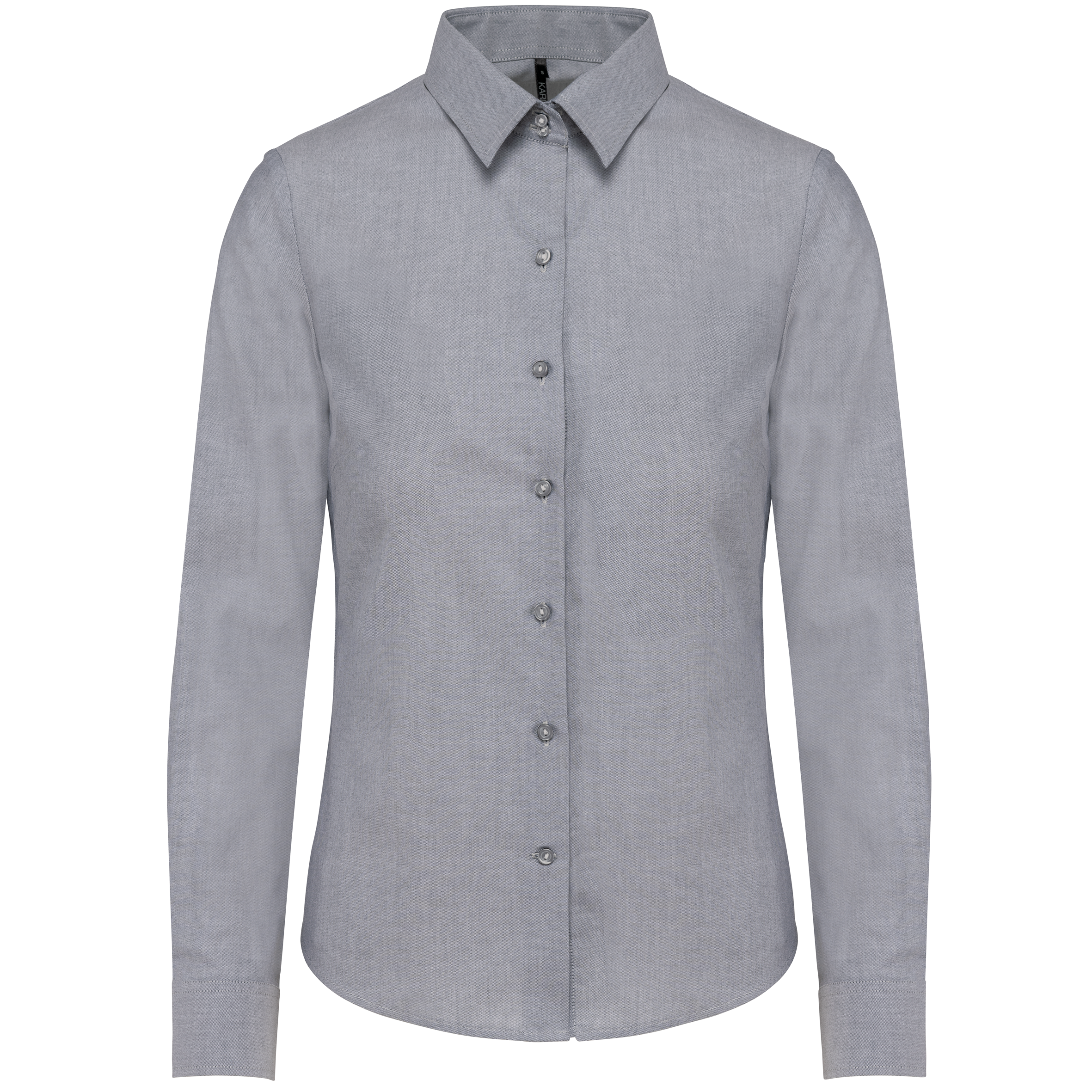 Kariban Dames Oxford blouse lange mouwen — Oxford Zinc