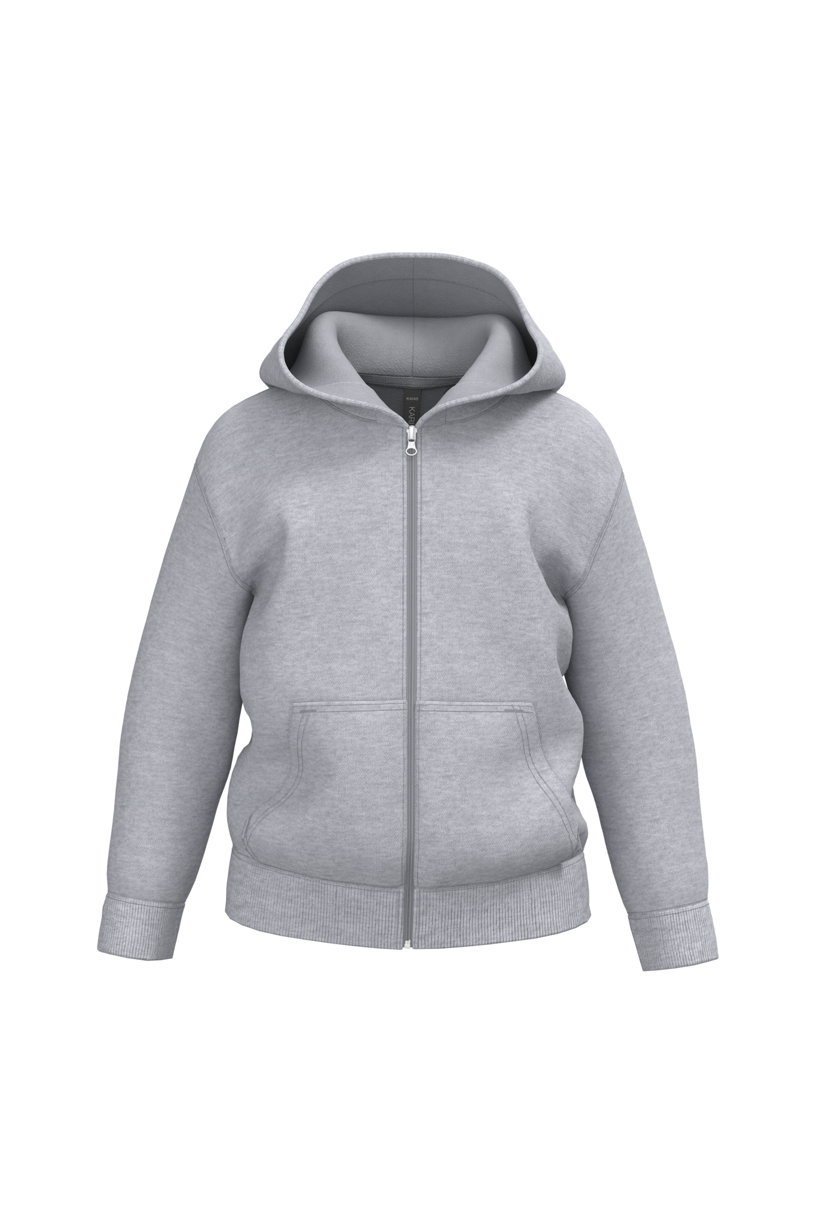 Kariban Gerecycled sweatvest met capuchon — Oxford Grey