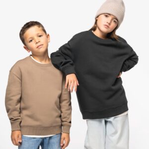 Native Spirit Ecologische cropped kindersweater met ronde hals