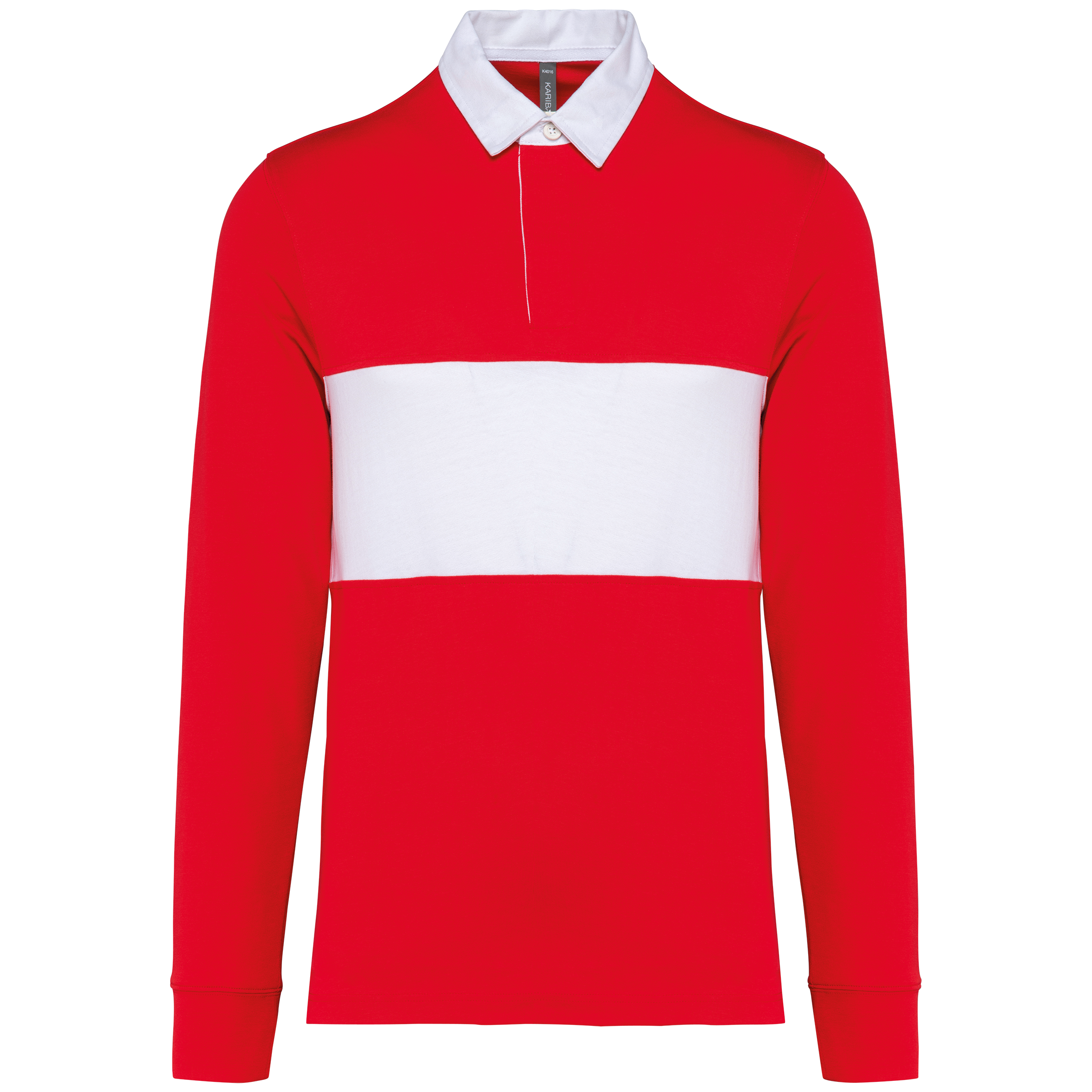 PROACT® Rugbypolo met lange mouwen — Sporty Red / White