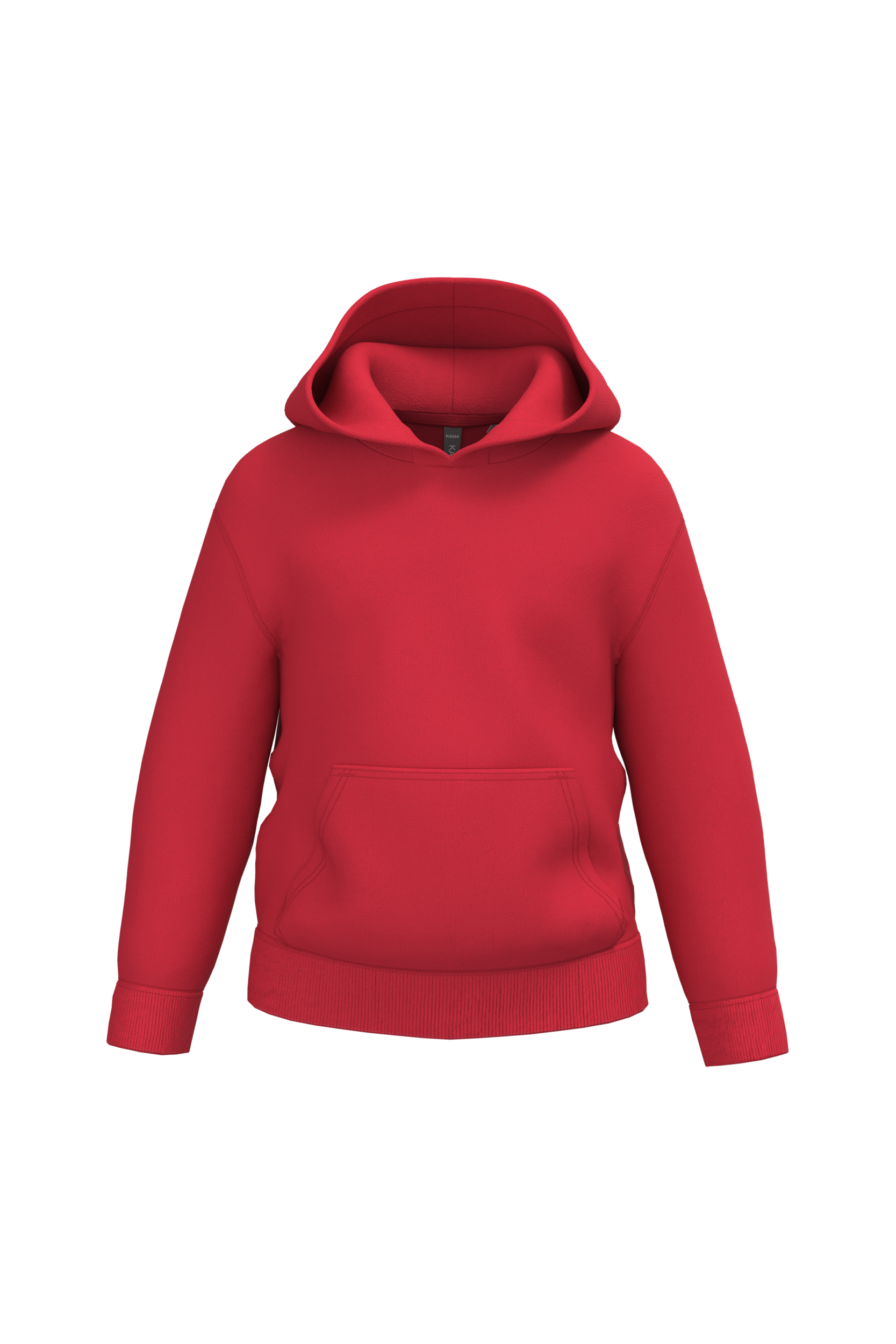 Kariban Gerecyclede kindersweater met capuchon — Red