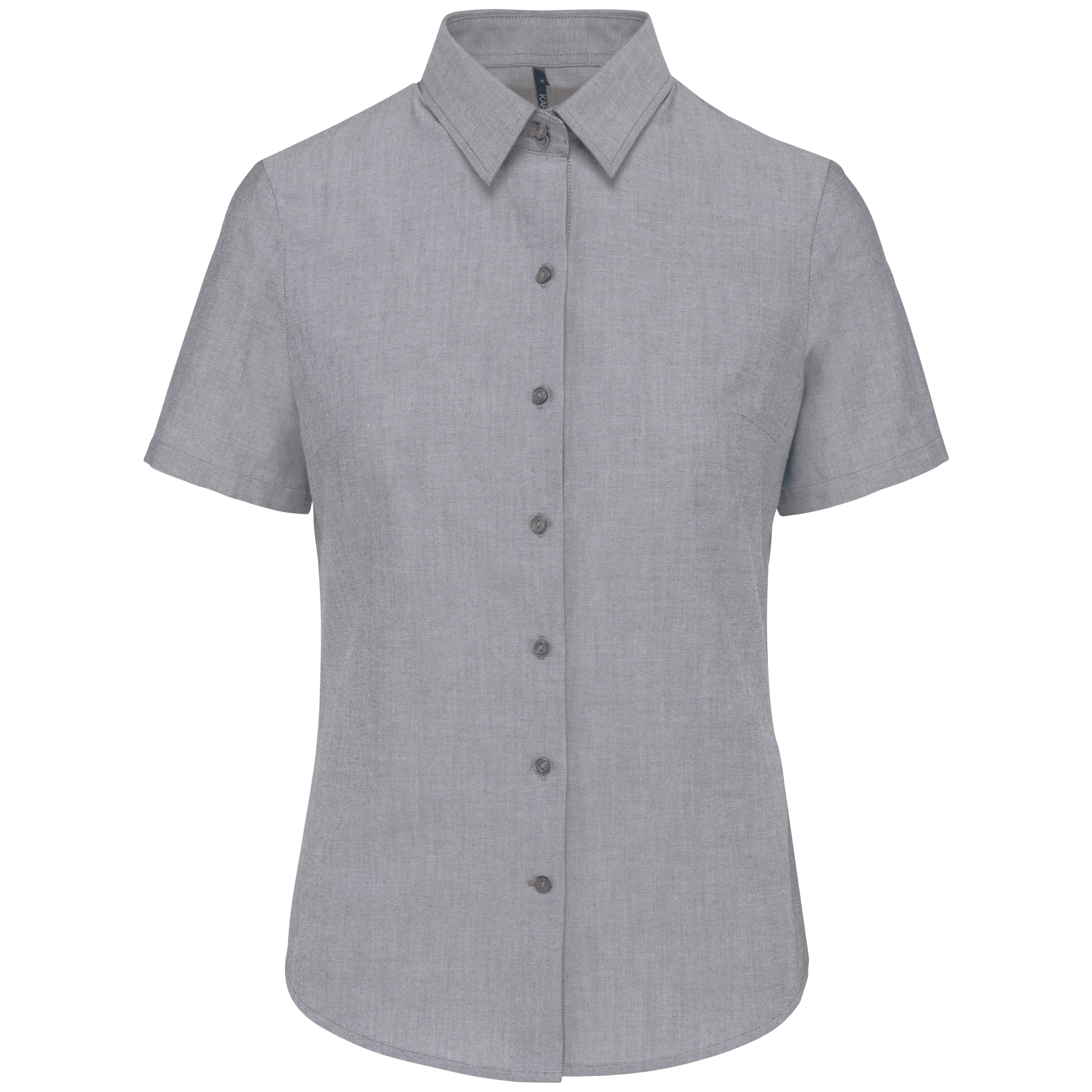 Kariban Dames Oxford blouse korte mouwen — Oxford Zinc