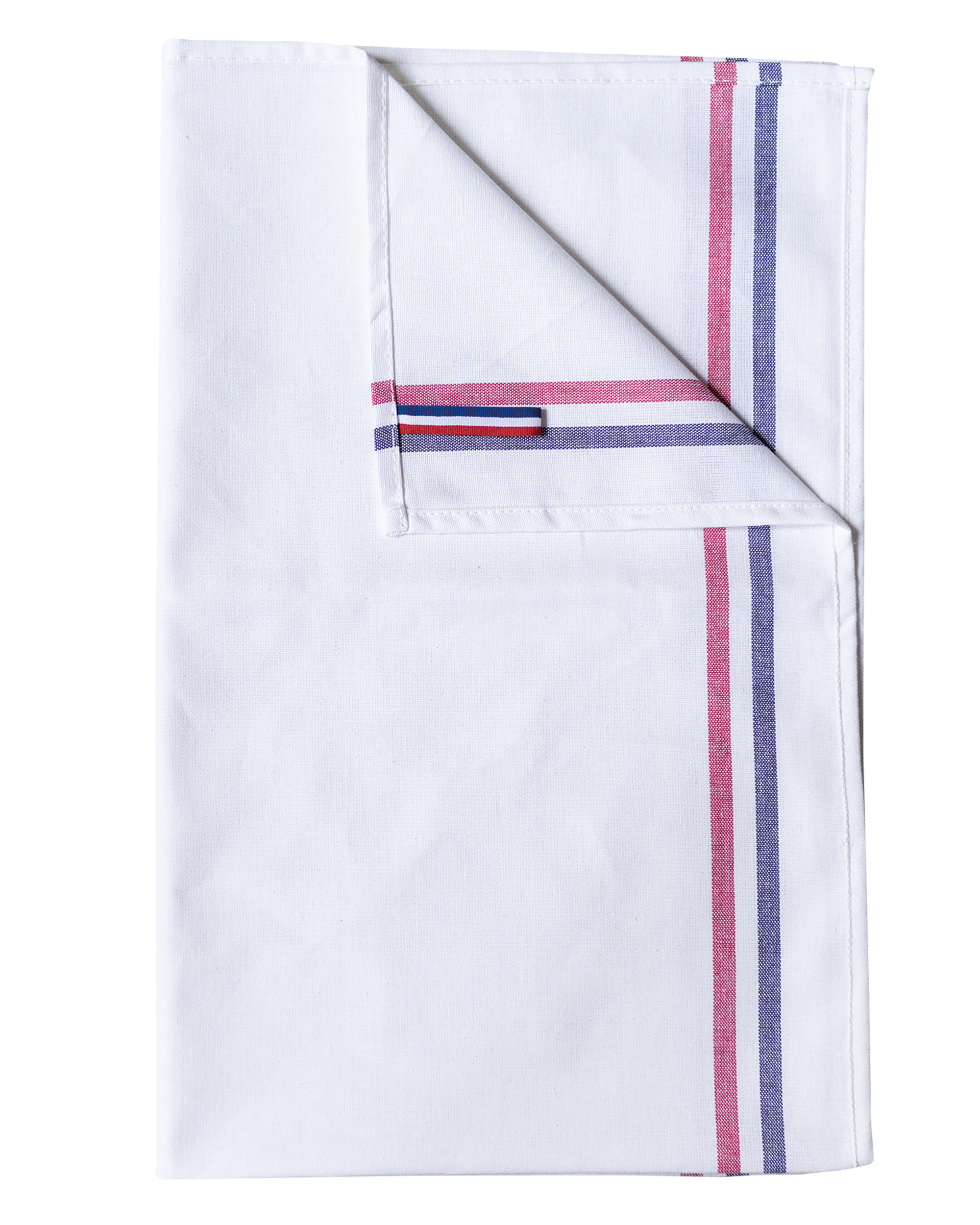 Kariban Theedoek met 2 strepen 'Origine France Garantie' — White