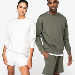 Native Spirit Ecologische uniseks sweater met ronde hals en verlaagde schouders in geborsteld fleece