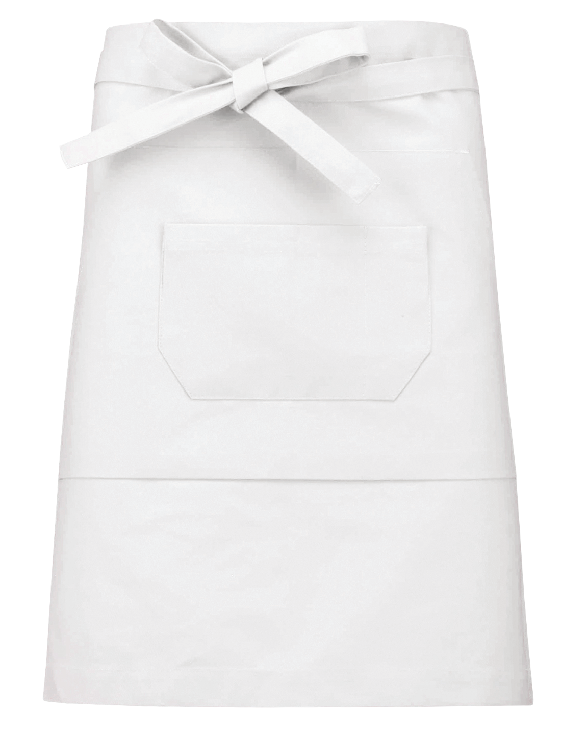 Kariban Katoenen halflang schort — White