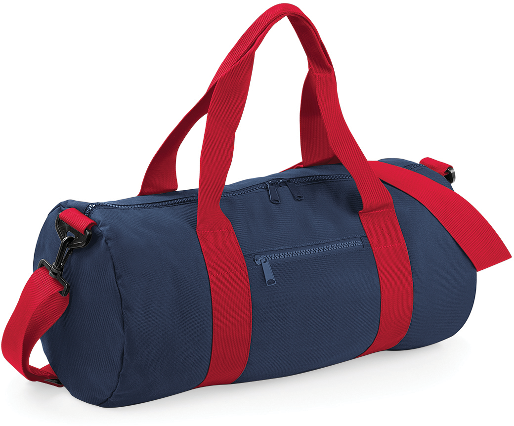 BagBase® Original Barrel Bag — French Navy / Classic Red