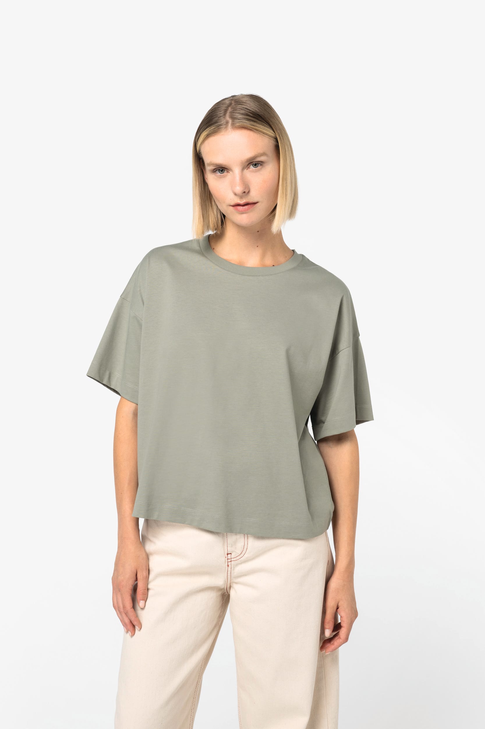 Native Spirit Duurzaam boxy dames-T-shirt met afhangende schouders