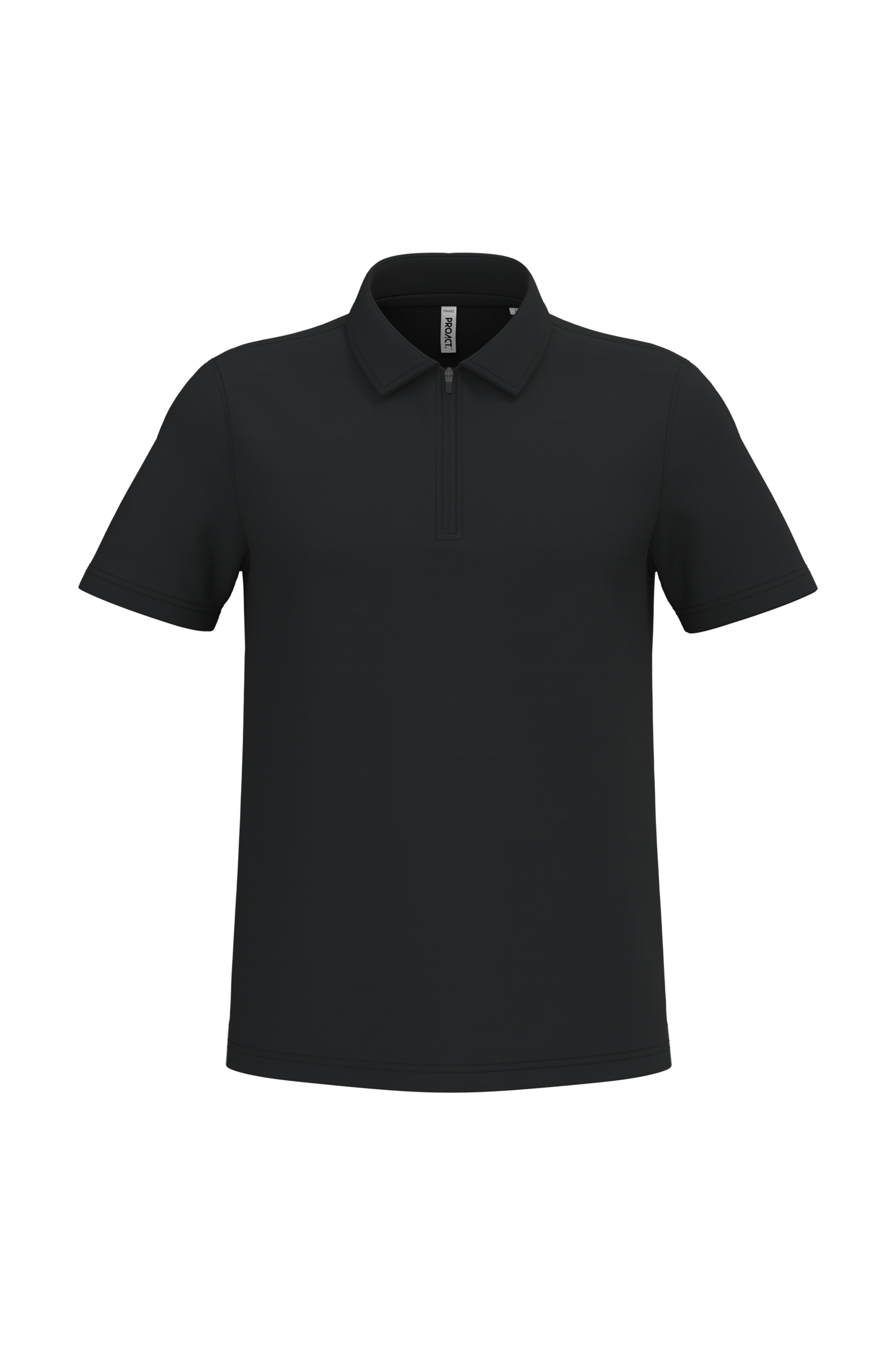 PROACT® Heren sportpolo met kraag met kwartrits — Black